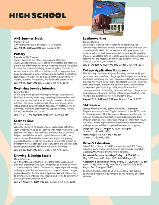 Arlington Community Education SummerFun 2023 Catalog Page 26