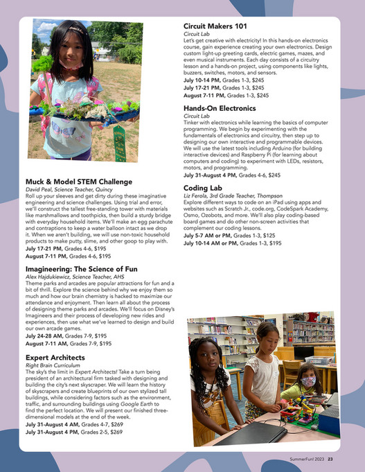 Arlington Community Education SummerFun 2023 Catalog Page 2223