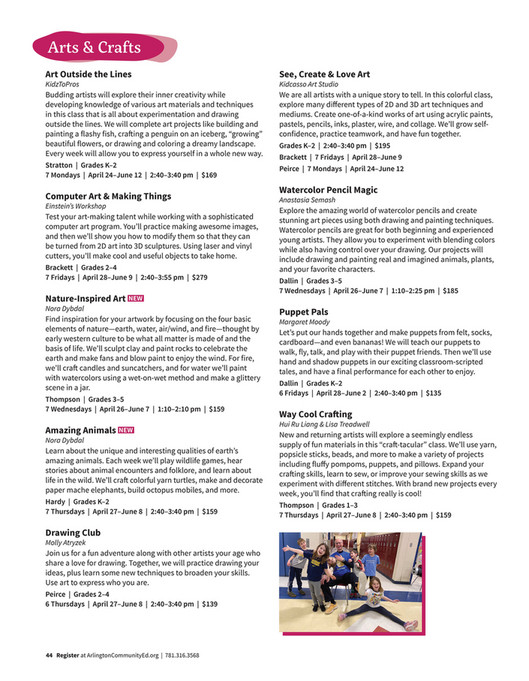 Arlington Community Education Spring 2023 Catalog Page 4647