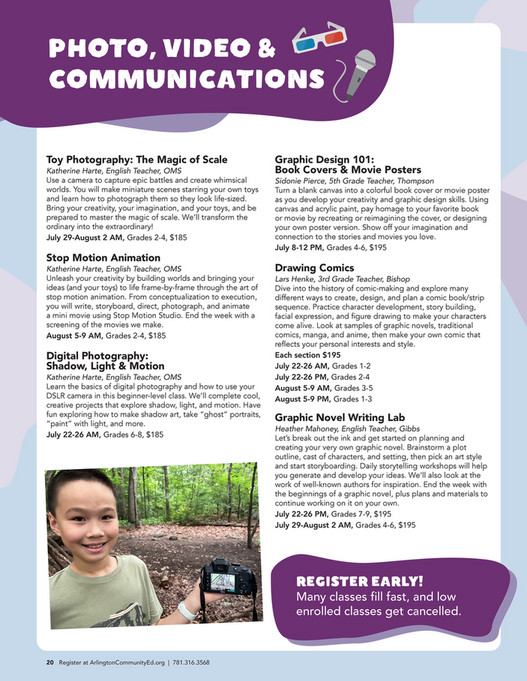 Arlington Community Education SummerFun 2024 Catalog Page 2021