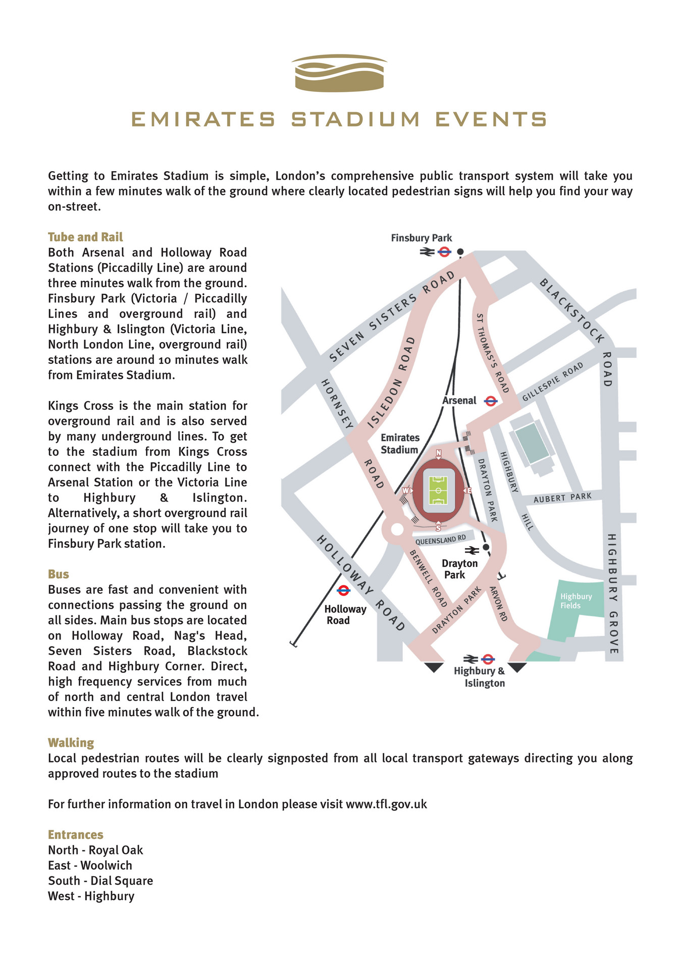 Leaders Emirates Stadium Events Travel Information Page 1