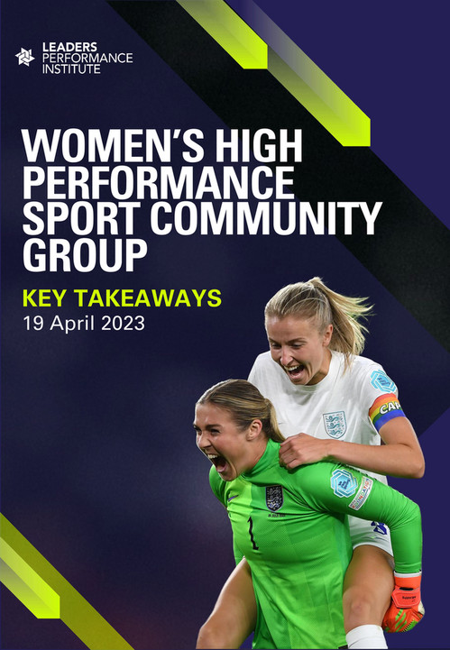 Leaders - Women's High Performance Sport Community Group Key Takeaways ...