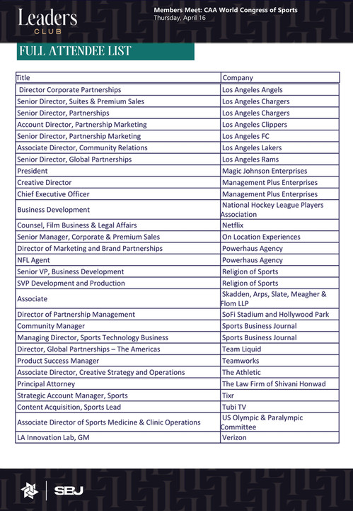 Leaders - LA Event - Delegate List - Page 1