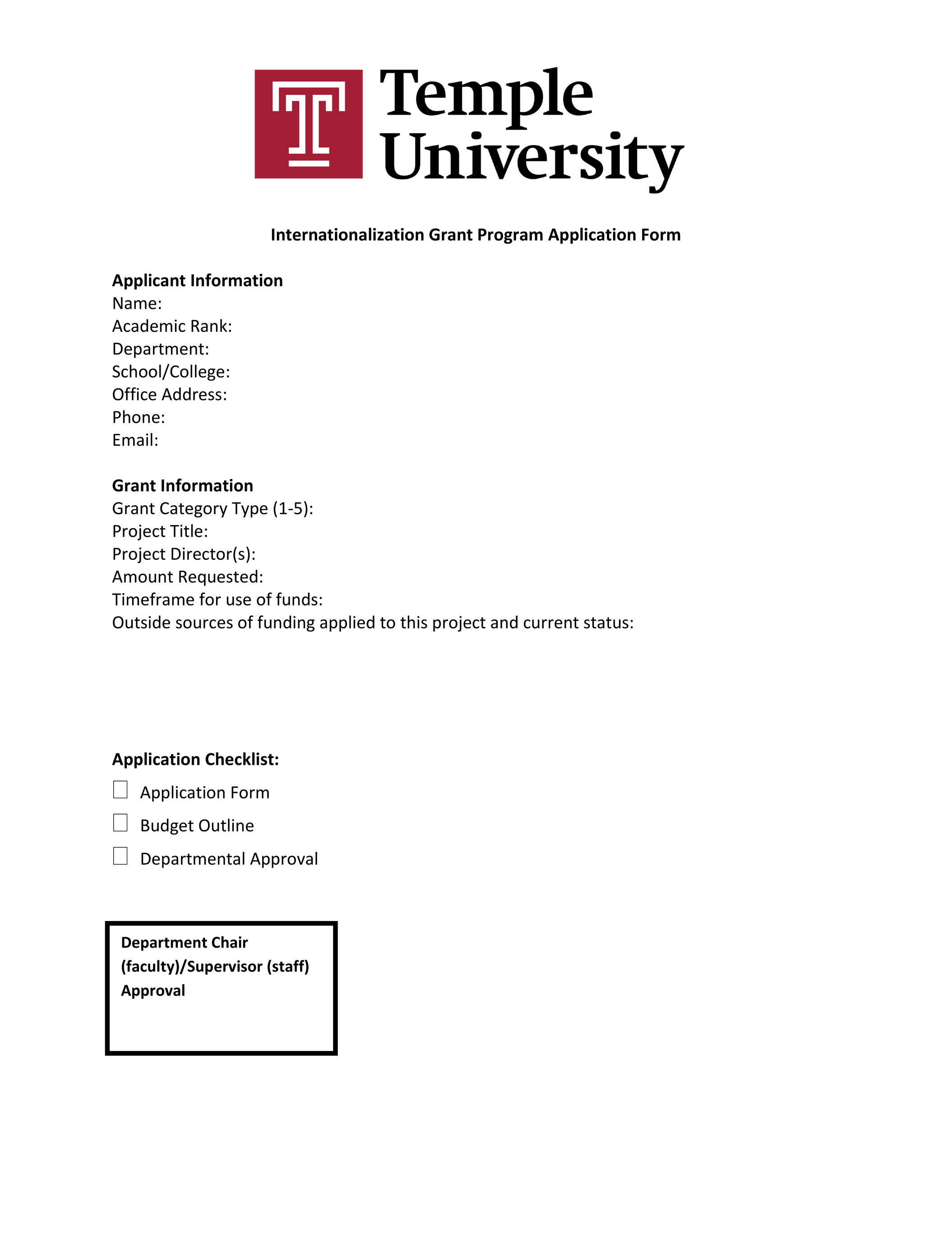 Temple University - Internationalization-Grant-Application-Form 