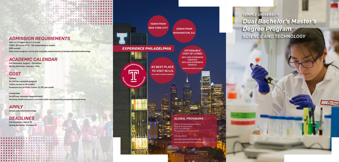 Temple University - DBMD Brochure 2017, College of Science and Technology -  Page 1