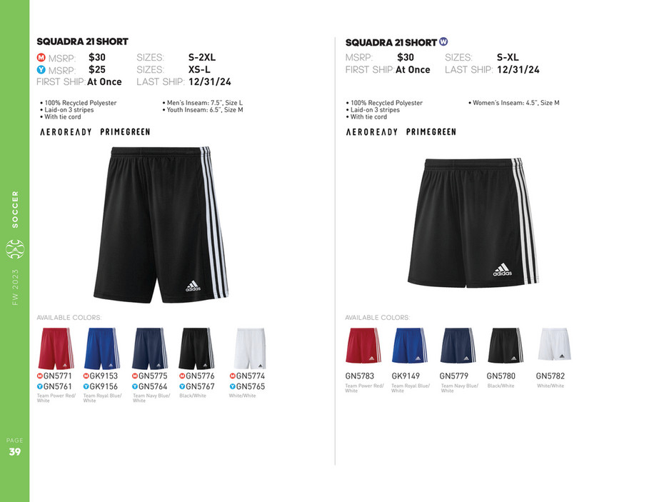 My publications Adidas FW23 Team Inline Catalogue Page 39