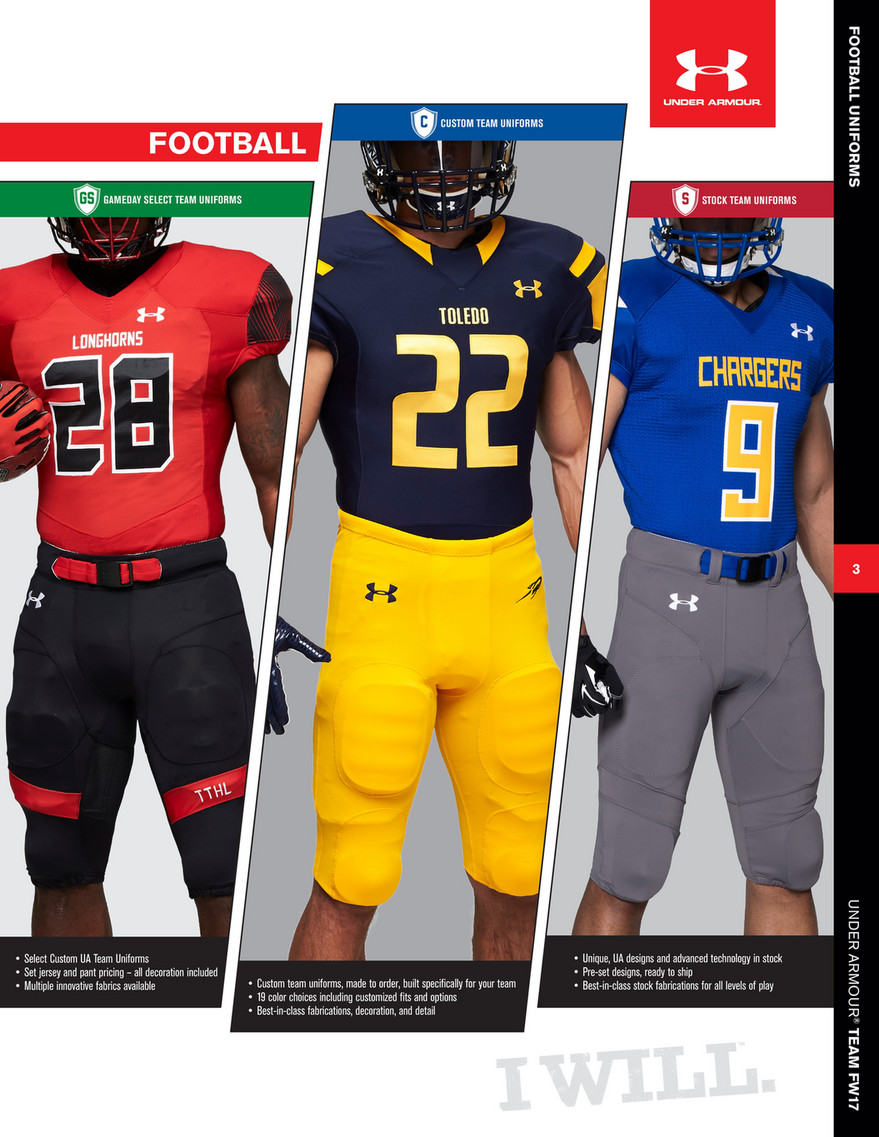 under armour team uniforms