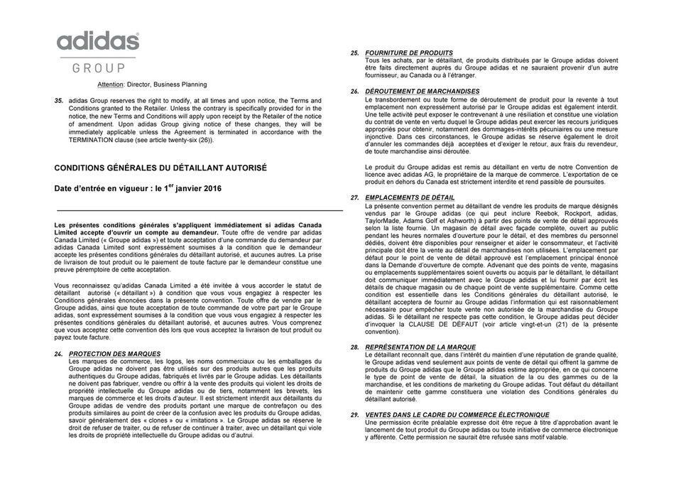 proprietaire d'adidas