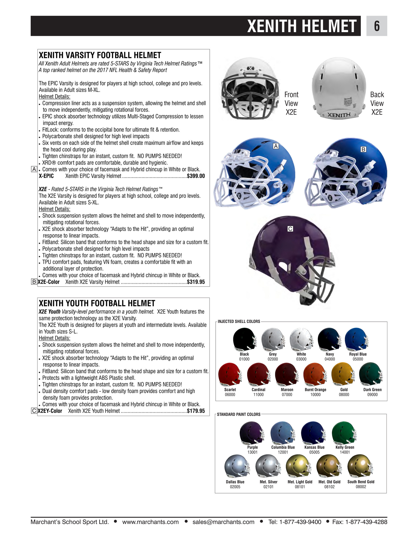 Xenith Epic Youth Football Helmet XLN-22 Facemask