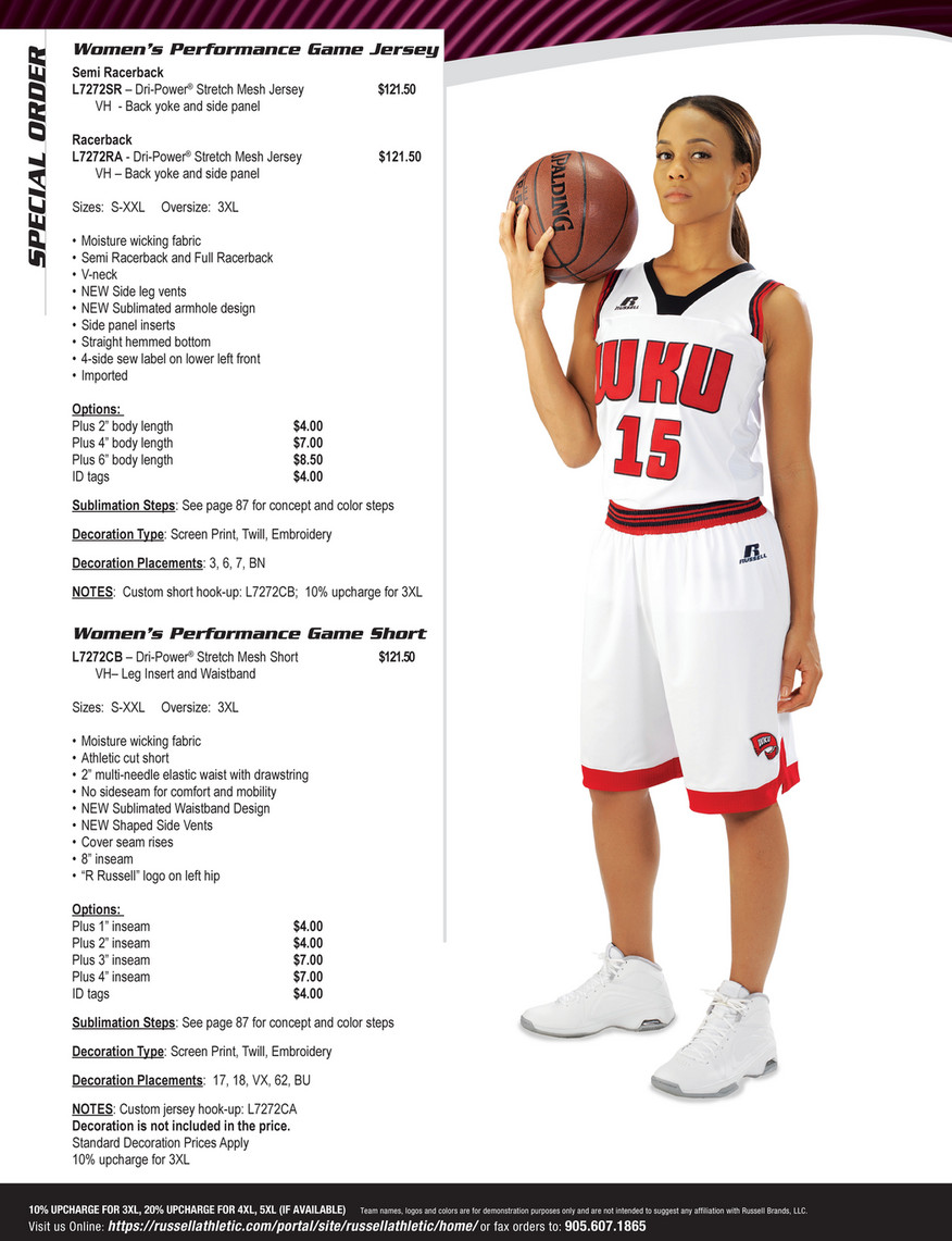 Russell Athletic Cut Basketball Uniform