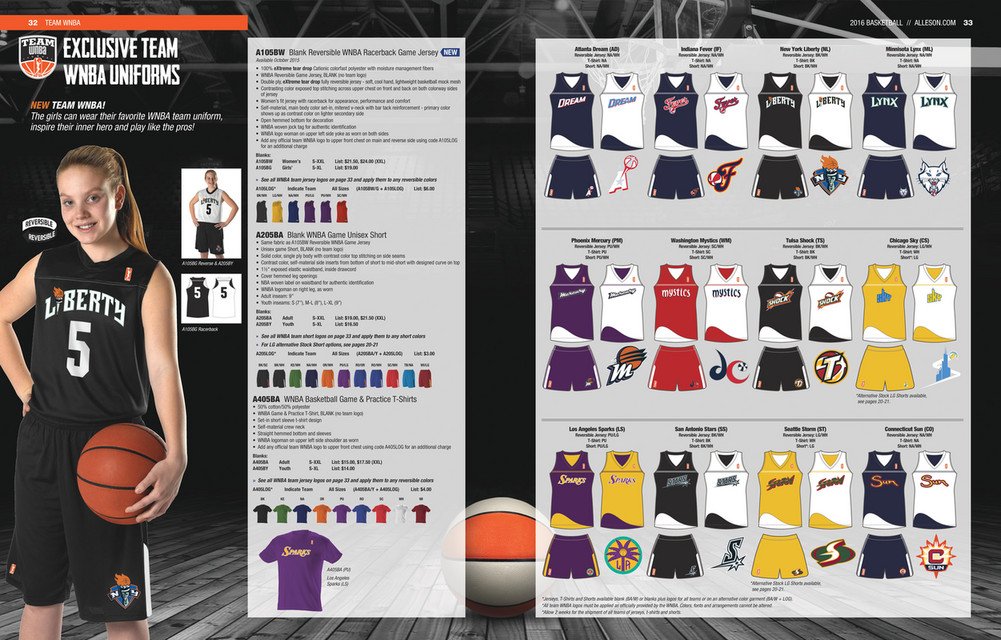 Alleson A105LA NBA Logo'd Reversible Basketball Jersey