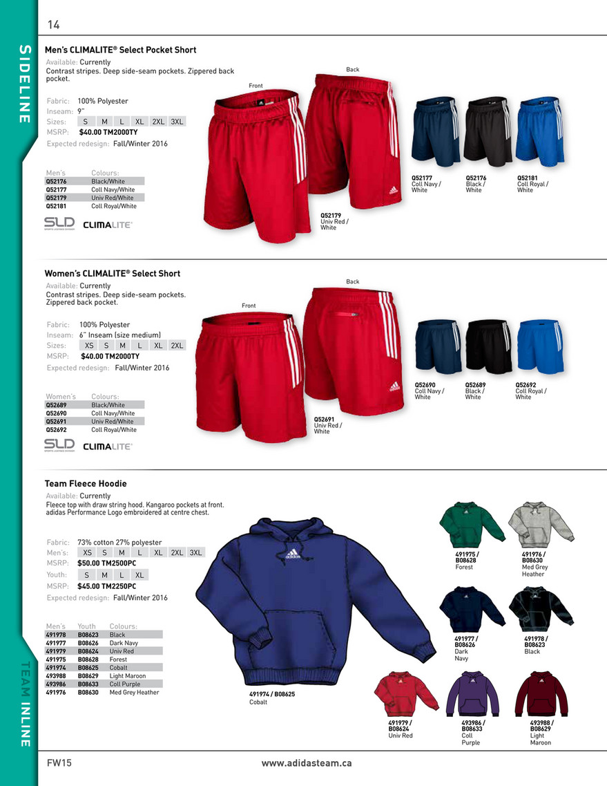 adidas climalite select pocket short