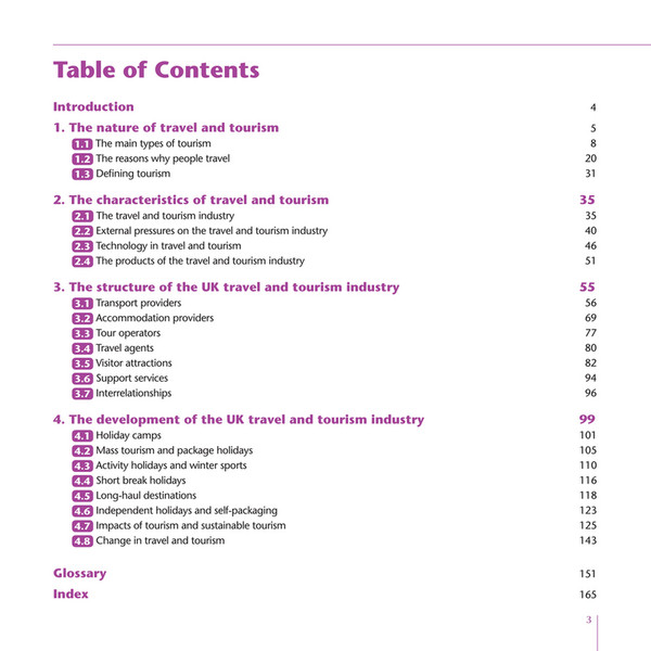 Tourism. Distance Table Book Example Travel & Tourism Publishing - Introducing Travel and Tourism sample ...