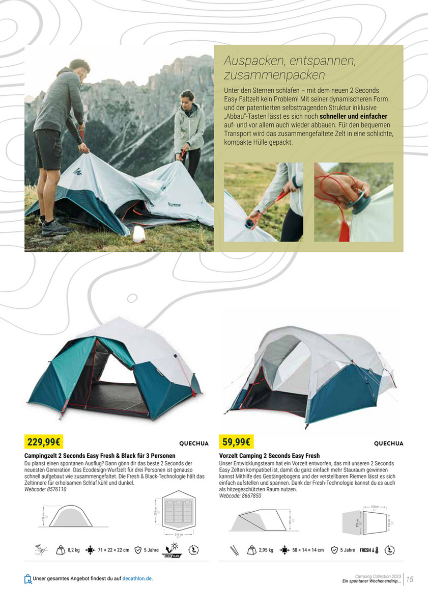 Camping Katalog Quechua 2023 | DECATHLON - Dachzelt aufblasbar Fresh &  Black - MH900 fr 2 Personen