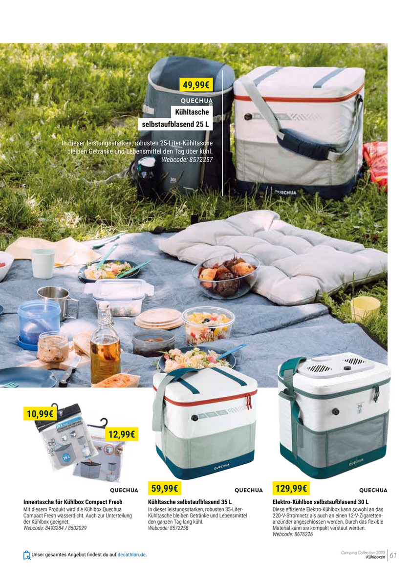 Camping Katalog Quechua 2023 | DECATHLON - Khltasche 35 l hlt  Lebensmittel 17 Stunden lang khl Camping - 500 Fresh