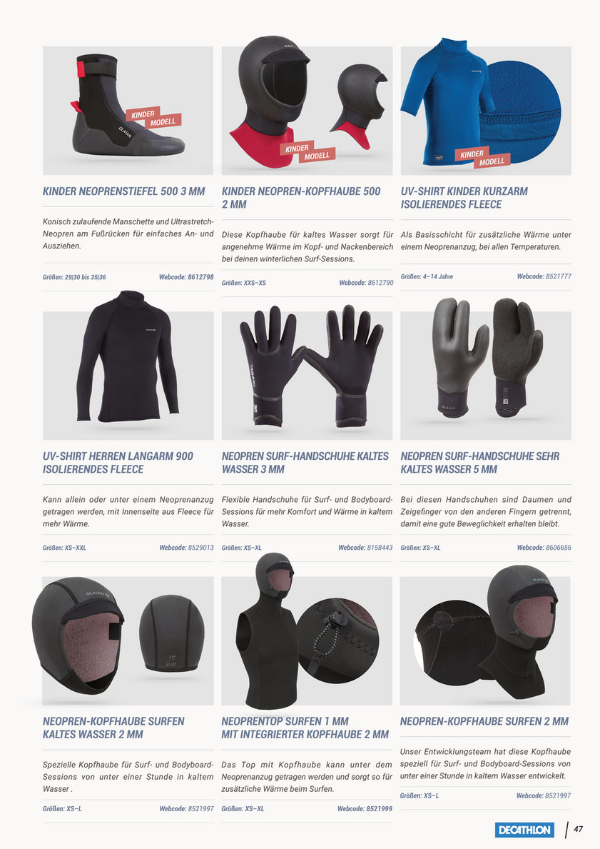 Decathlon B2C - Olaian_Katalog 2023 - Surf-Handschuhe sehr kaltes Wasser  Neopren 5 mm 900