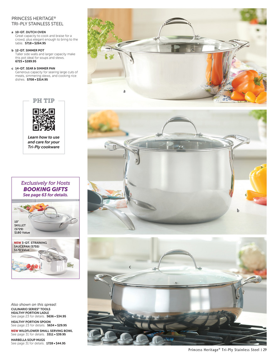 Princess House - Heritage Tri-Ply Stainless Steel 9 Qt. Simmer Pot (5749)