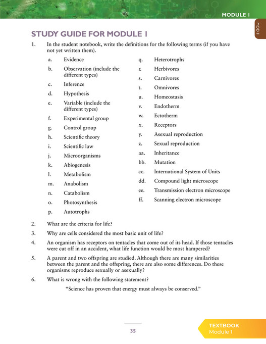 apologia biology experiment 1.1