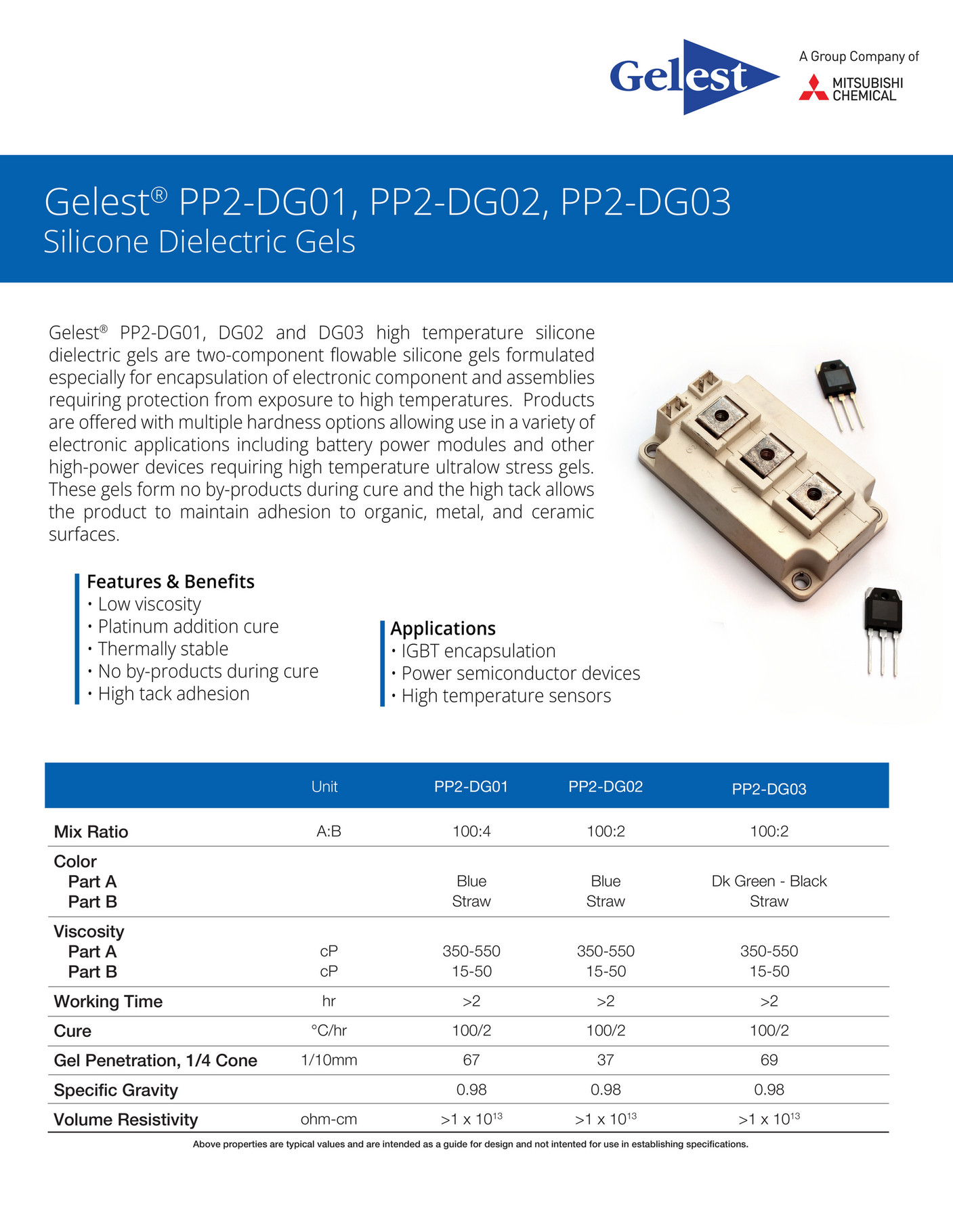 Mitsubishi Chemical America - Gelest_SiliconeDielectricGels - Page 2