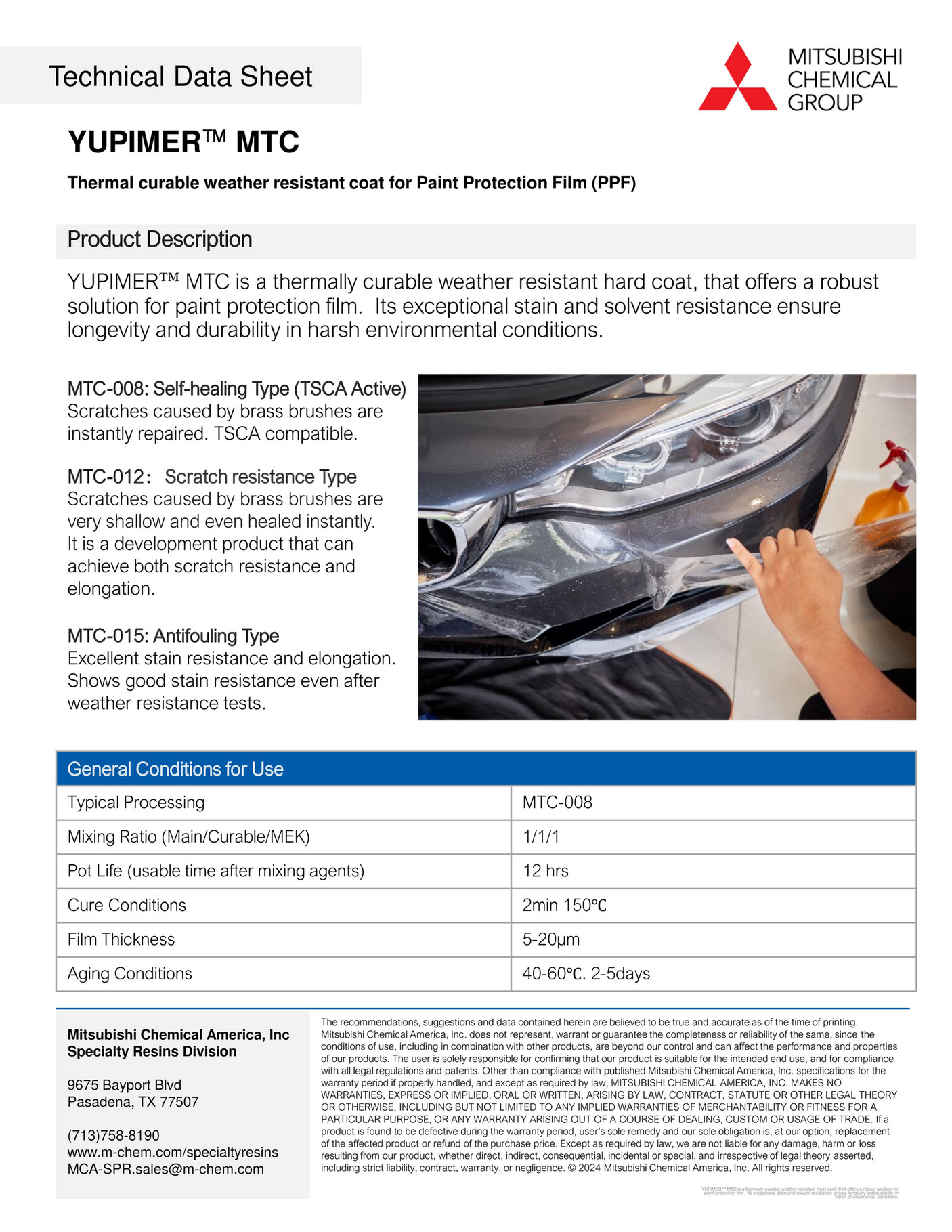 Mitsubishi Chemical America - MCC_Yupimer_TDS - Page 1