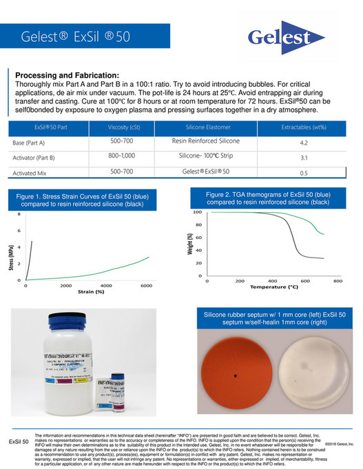 Mitsubishi Chemical America - Gelest_Exsil_50_TDS - Page 1