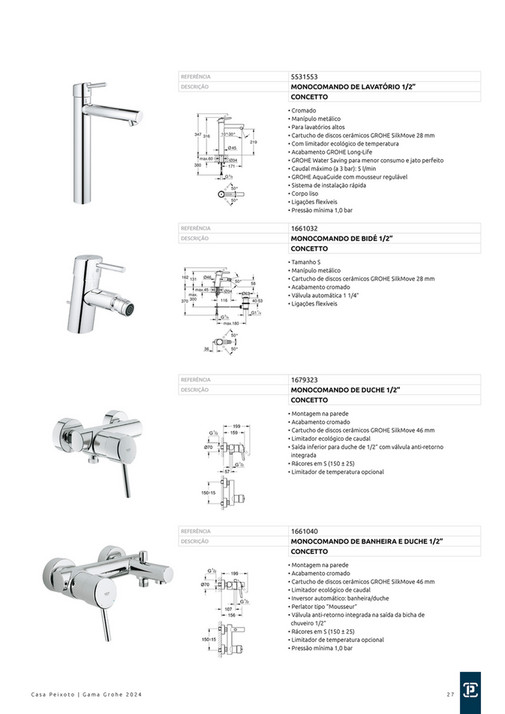 Casa Peixoto CATALOGO GAMA GROHE 2024 B 1 DIGITAL P Gina 26 27   C228dfb9 C22d 466f 8eb1 297c64162696 At600 