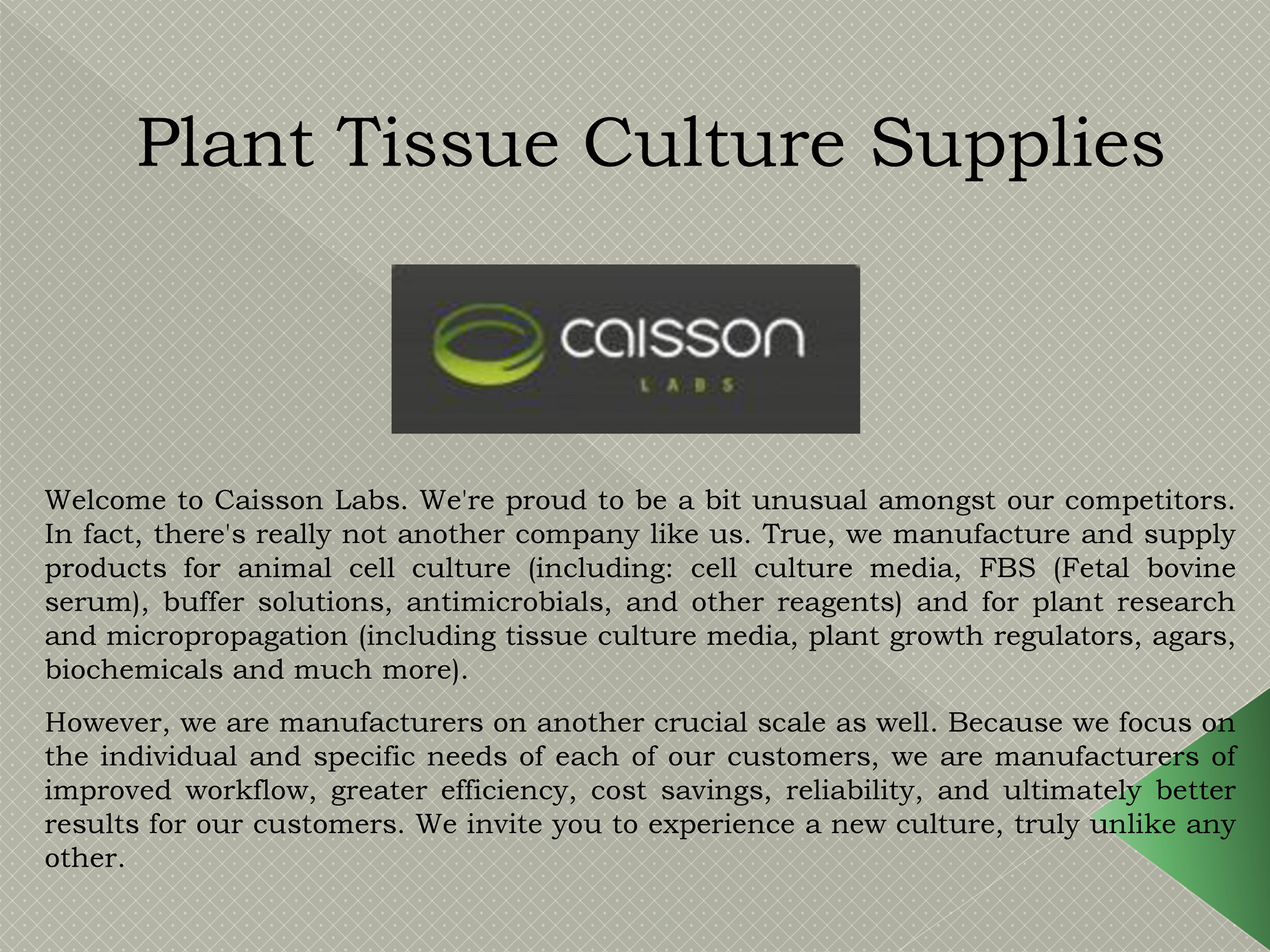caissonlabs Plant Tissue Culture Supplies Page 1 Created with