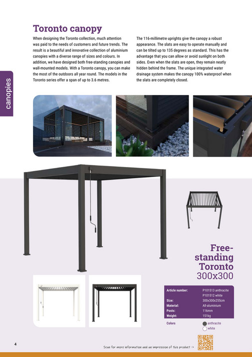 Tuindeco Group - Aluminium canopies - EN - Page 1