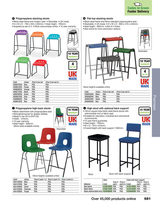 Hc Code Stool HC Slingsby - Slingsby Unpriced Catalouge 2023 - Page 682-683