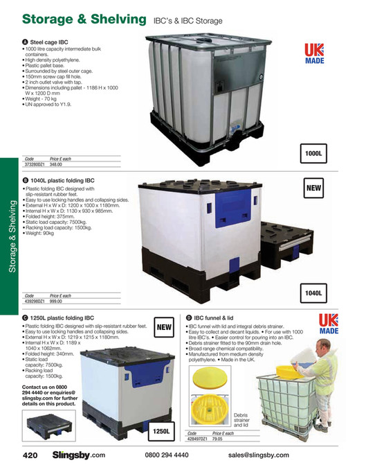 Storing Ibc On Racking HC Slingsby - SLINGSBY 2026 UK - Page 420-421