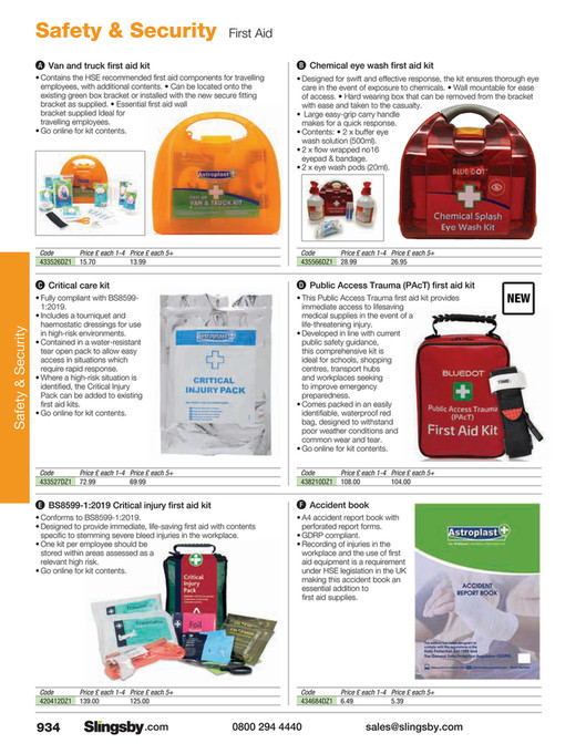 Secure First Aid Kit HC Slingsby - SLINGSBY 2026 UK - Page 936-937