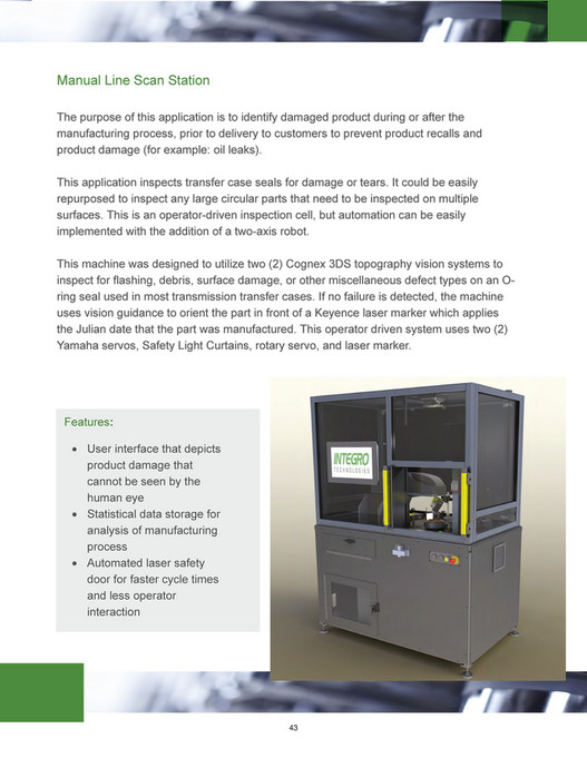 Production Line Scanning Process Motion Ai - Integro Technologies Capabilities Booklet - Page 42-43