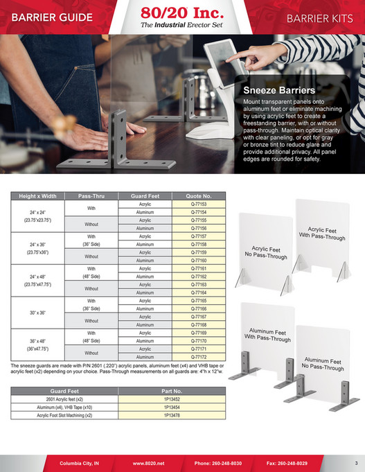 Motion Ai - Workspace Barrier Guide - 80/20 Industrial T-Slot Aluminum ...