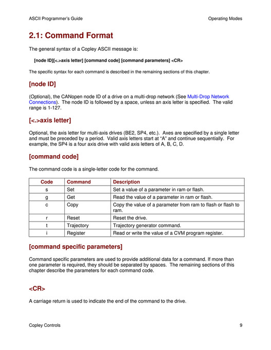Motion Ai - All-ASCII Programmers Guide Manual - Copley Controls - Page 6-7