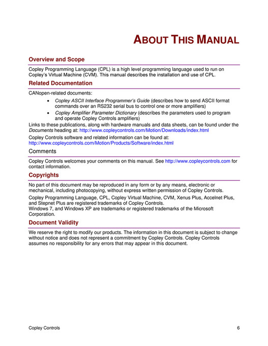 Motion Ai - CPL User Guide Manual - Copley Controls - Page 6-7