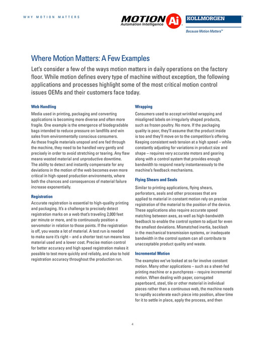Motion Ai - Why Motion Matters White Paper - Kollmorgen - Page 2-3