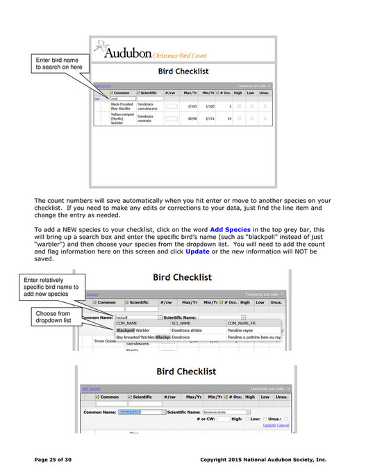 Birds Canada - CBCCompilersDataentryManual_en - Page 22-23