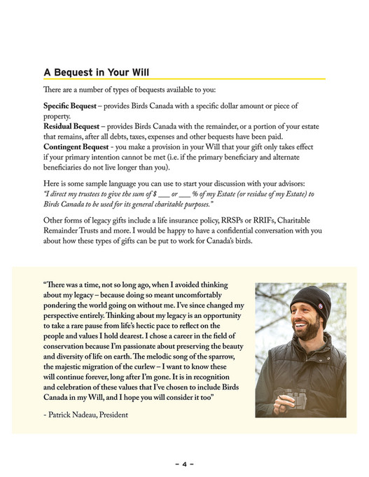 Birds Canada - Leaving a Legacy to Birds Canada - Page 6-7