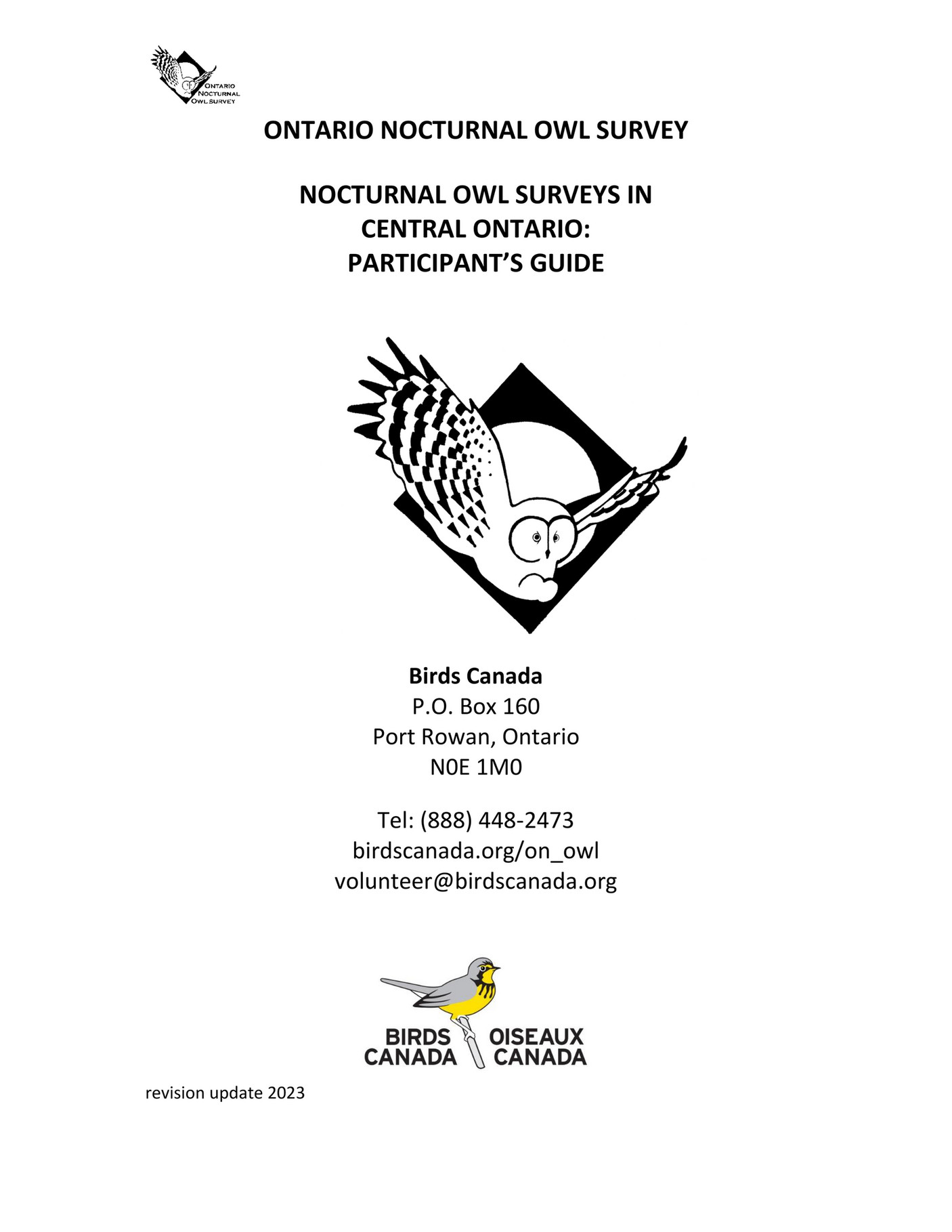 Birds Canada - Ontario Nocturnal Owl Survey - Central Ontario Survey ...