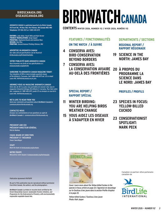 Birds Canada - 2026_BirdWatch_Canada_Winter_Edition_PressReady - Page 1
