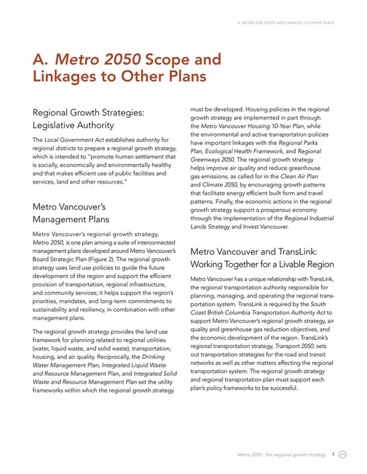 Metro Vancouver - Metro 2050 the regional growth strategy - Page 8-9