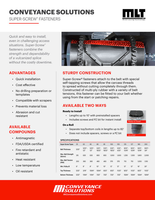 SuperScrew® Fasteners Flyer Mi Conveyance Solutions Page 1