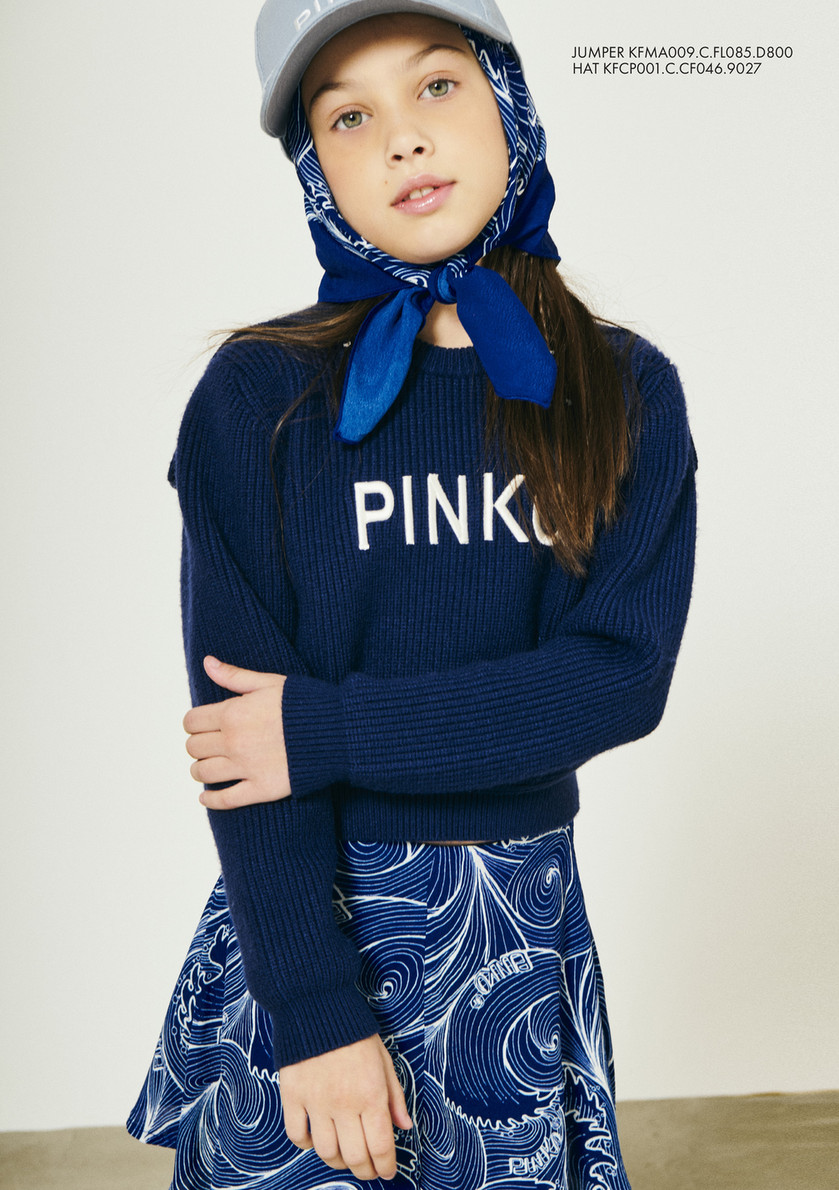 PINKOダークブルーツイードクロップドジャケット Short jacket with sequins and pockets PINKO → Shop Online