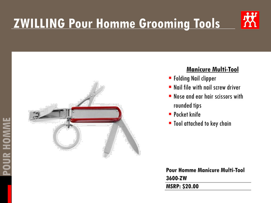 Zwilling Pour Homme Twin Beauty Nail Clipper & Utility Knife Model No.  4082-ZW 