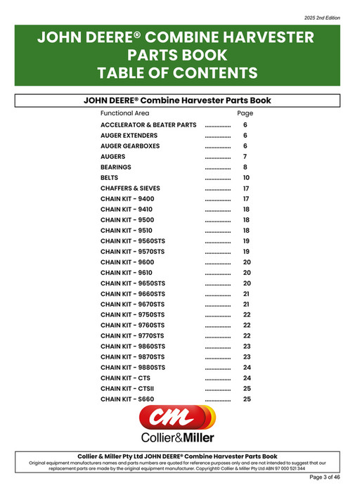 Collier and Miller - C&M John Deere Combine Parts V2.0 2025 [LR] - Page 1