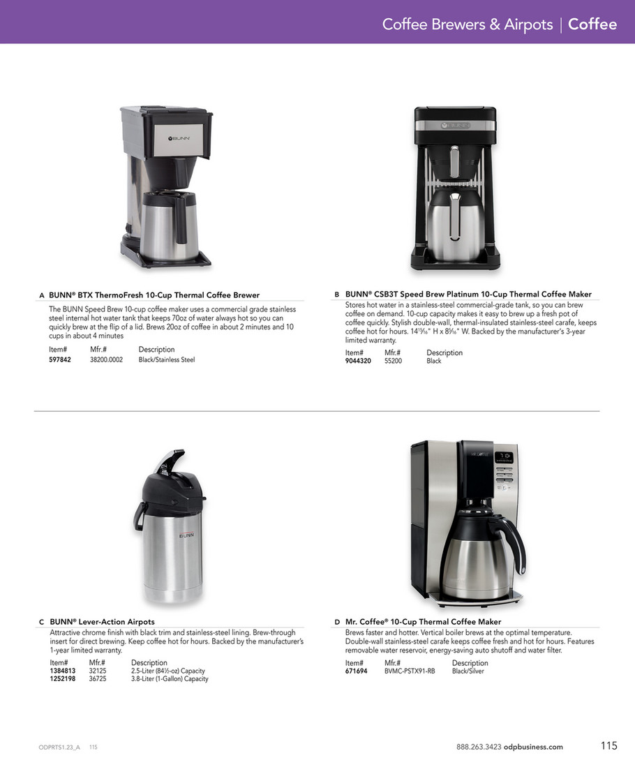 Bunn BTX-B ThermoFresh Velocity Brew Coffee Mkr 2 Thermal Carafe Stainless