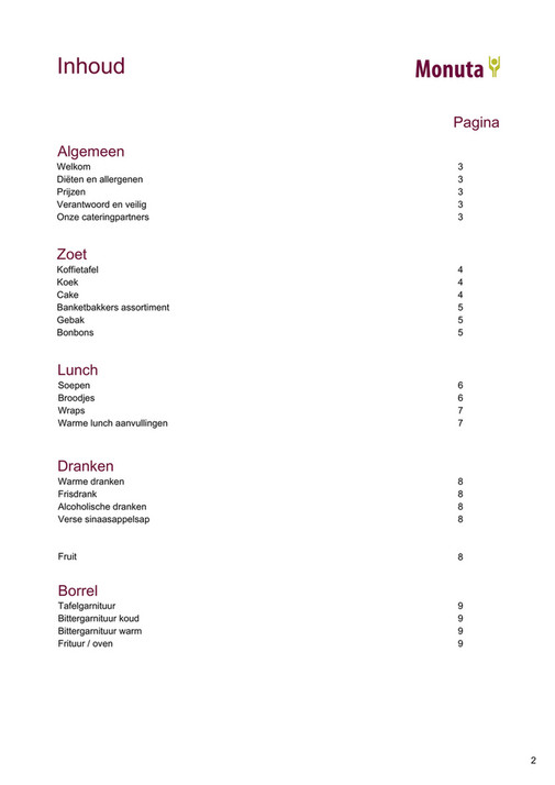 Monuta - Monuta Cateringbrochure Begraafplaatsen & Crematoria - Page 2-3