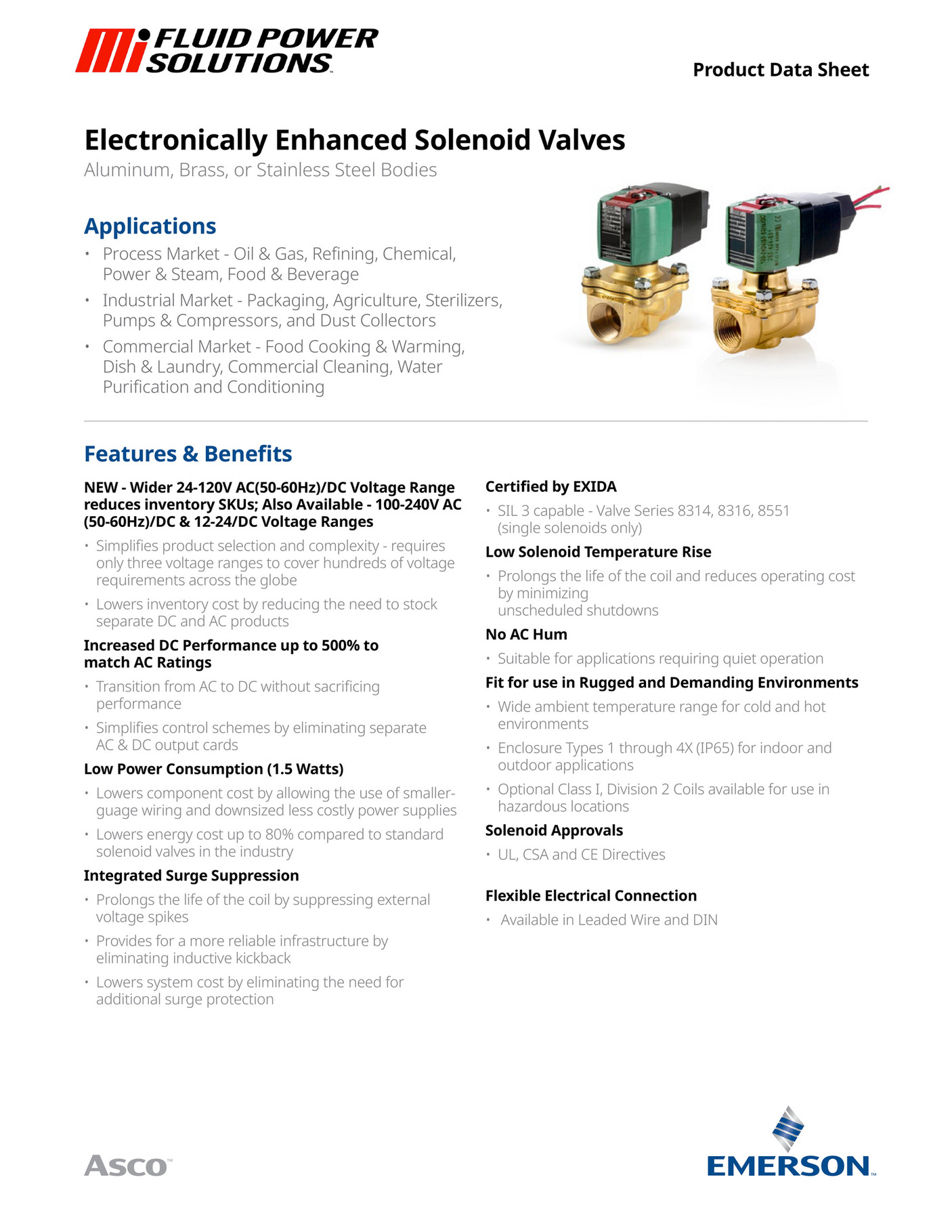 Mi Fluid Power Solutions ASCO Data Sheet Next Gen DIN Page 1