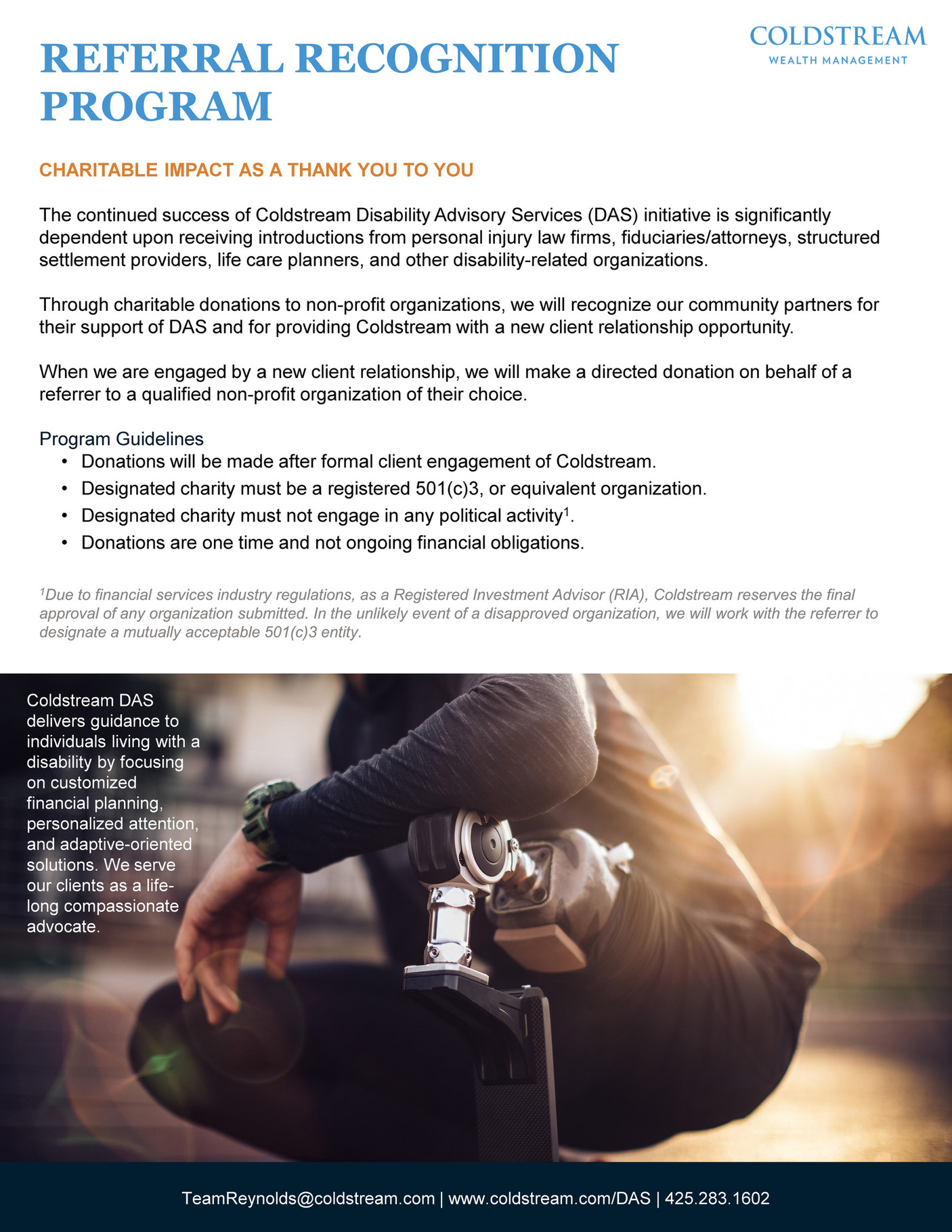 Coldstream Wealth Management Disability Advisory Services Recognition