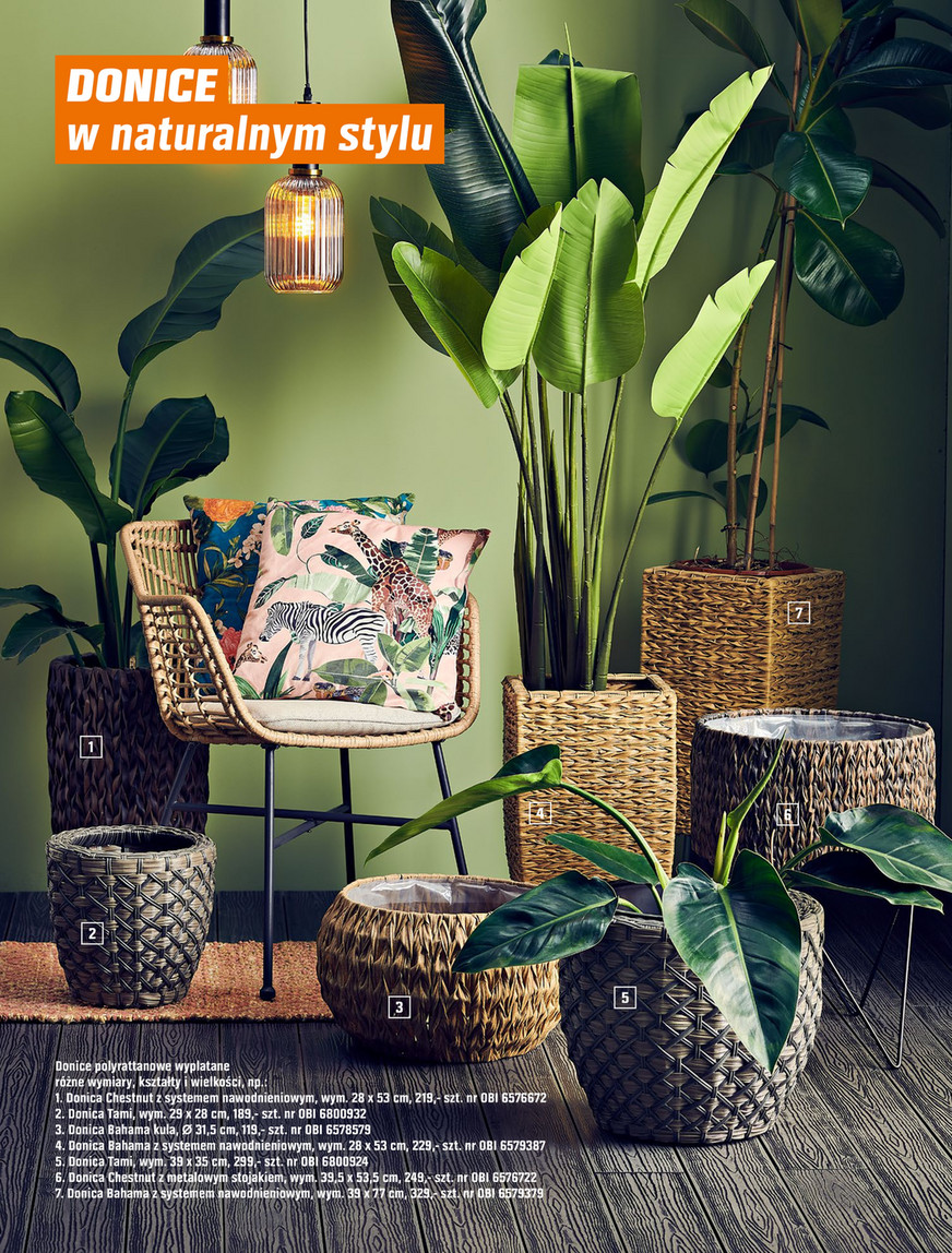 OBI 2022 - Katalog ogrd 2023 - Donica Bahama z nawadnianiem, okrga,  28x53 cm